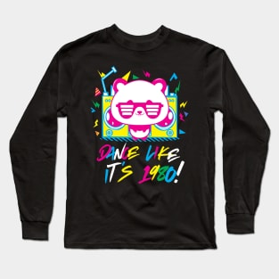 Panda Boombox 1980 Dancing Long Sleeve T-Shirt